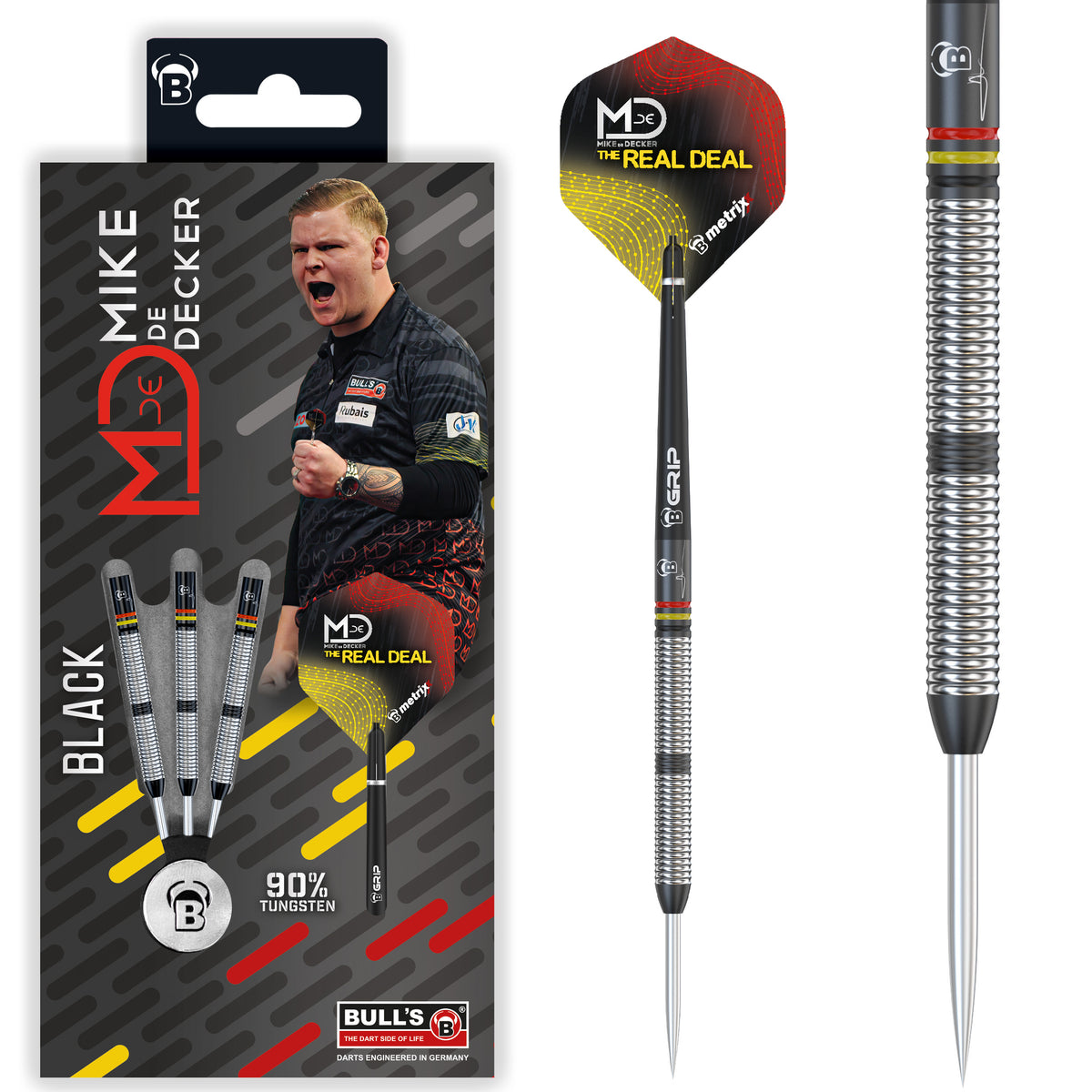 Mike de Decker Black Edition 90% Steeldarts - DreamDarts Dartshop