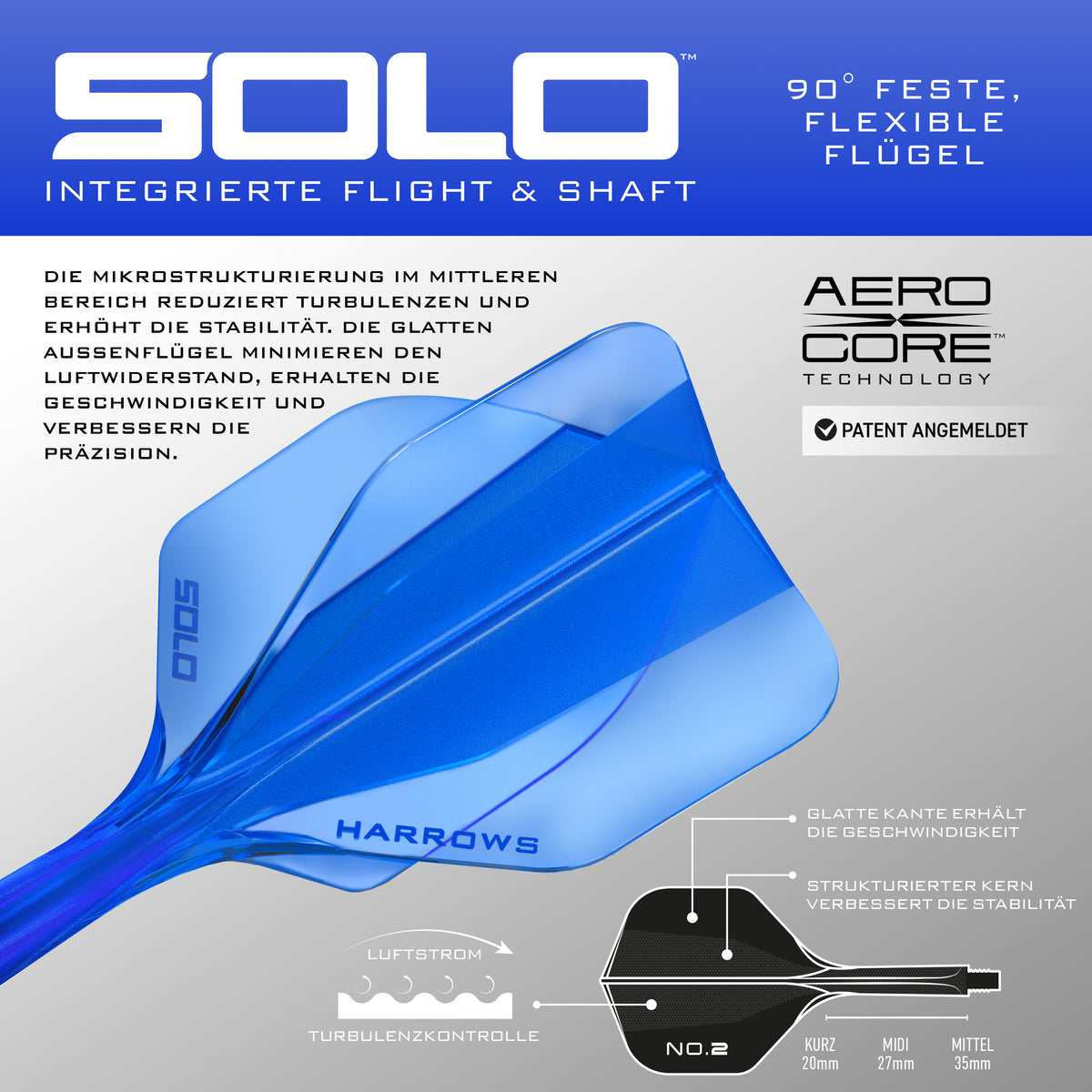 Harrows SOLO No.2 Standard - Blau - DreamDarts Dartshop