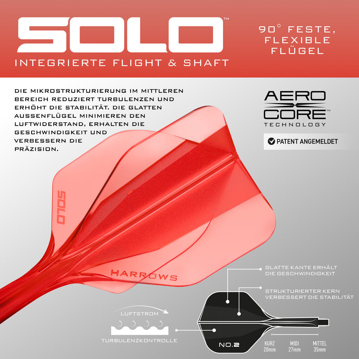 Harrows SOLO No.2 Standard - Rot - DreamDarts Dartshop