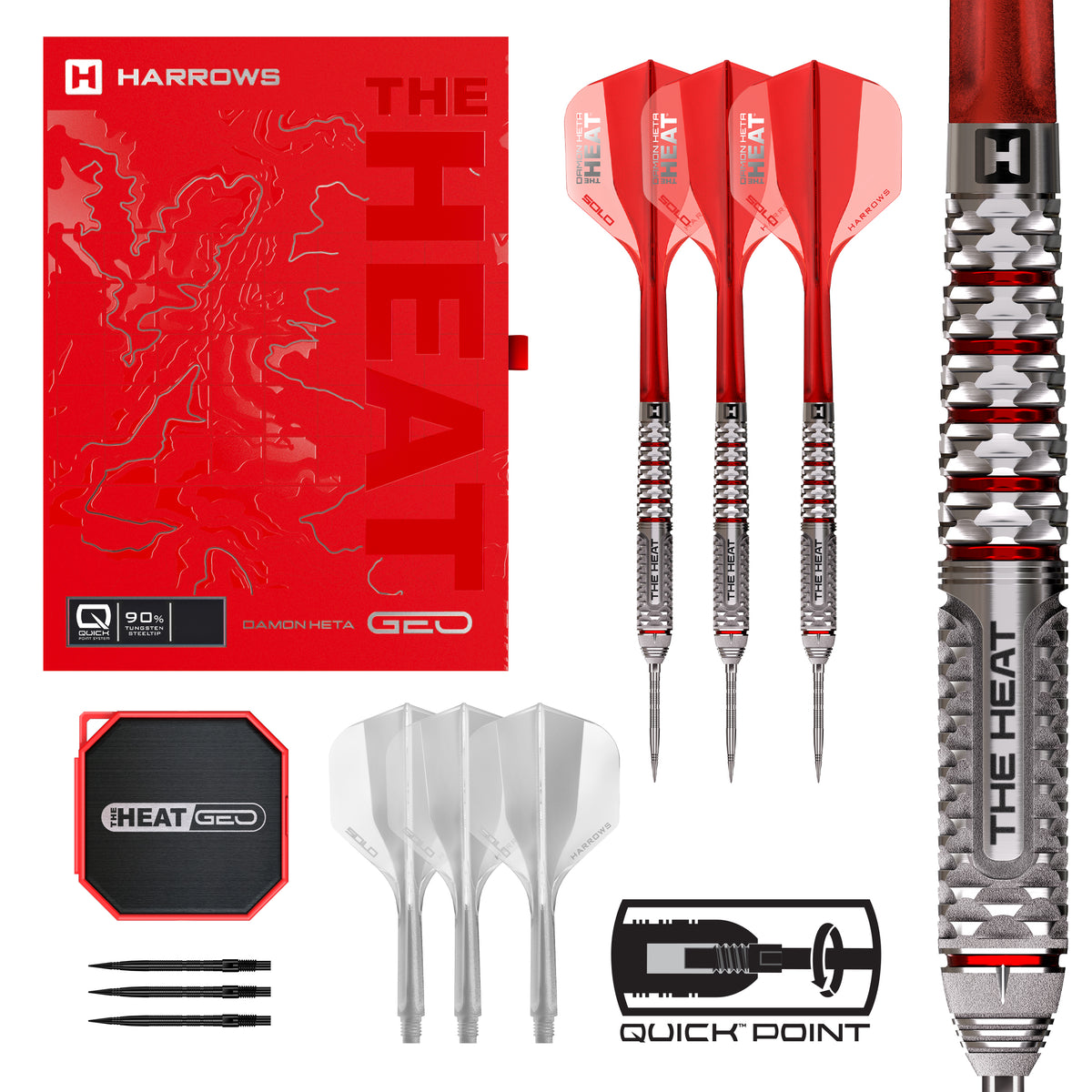 Harrows Damon Heta GEO 90% Quick Point Steeldarts - DreamDarts Dartshop