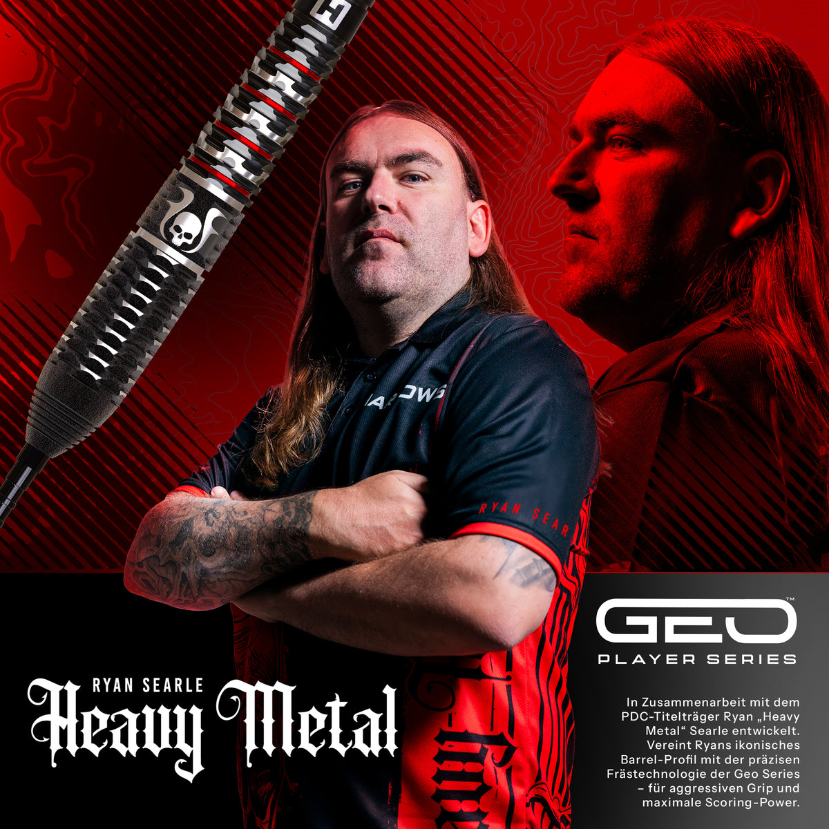 Harrows Ryan Searle GEO 90% Quick Point Steeldarts - DreamDarts Dartshop