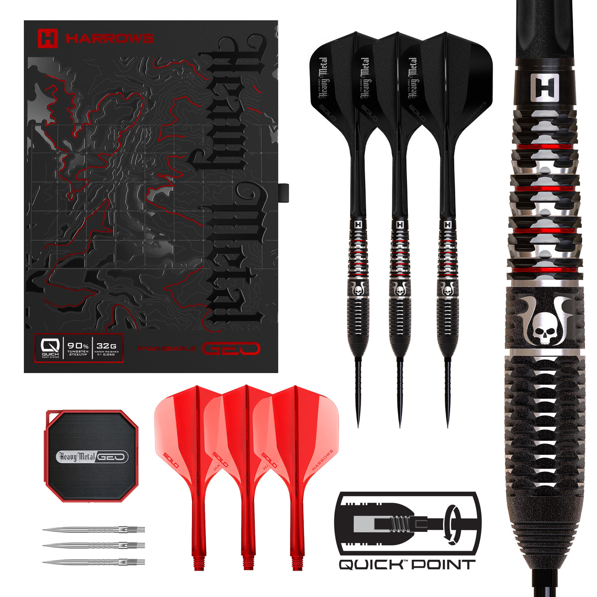 Harrows Ryan Searle GEO 90% Quick Point Steeldarts - DreamDarts Dartshop