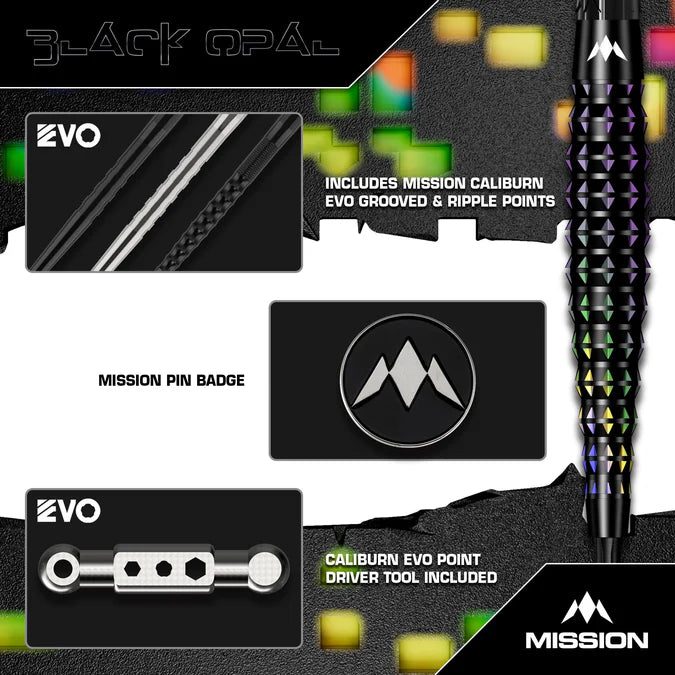Mission Black Opal 95% Steeldarts - DreamDarts Dartshop