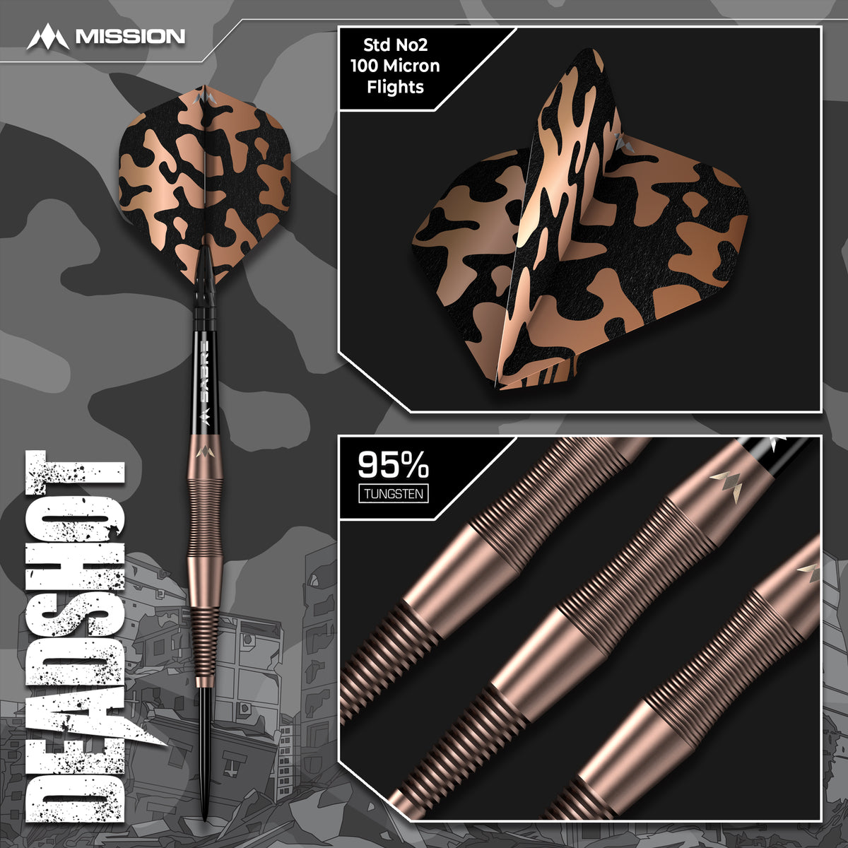 Mission Deadshot 95% Steeldarts - DreamDarts Dartshop