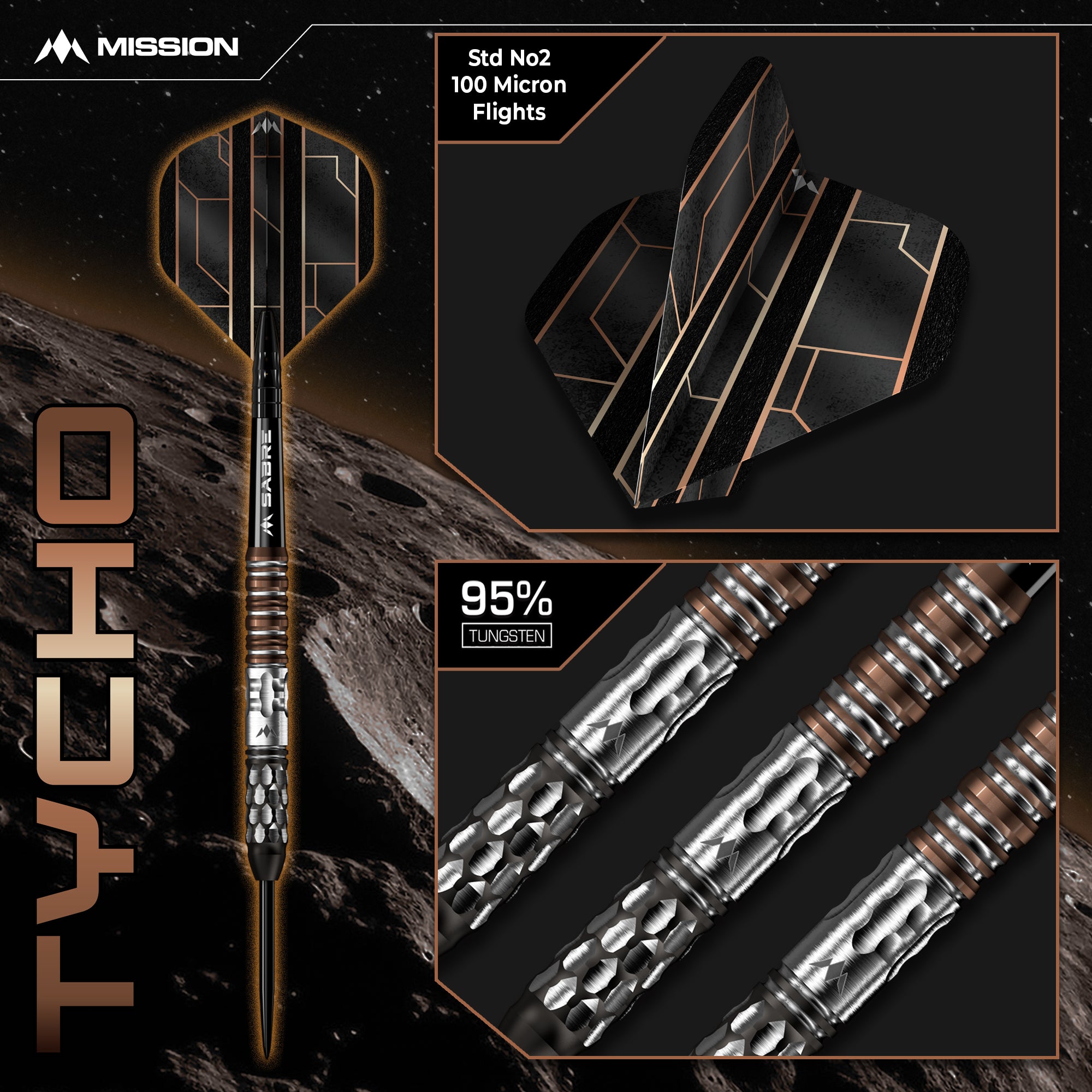 Mission Tycho 95% Steeldarts - DreamDarts Dartshop