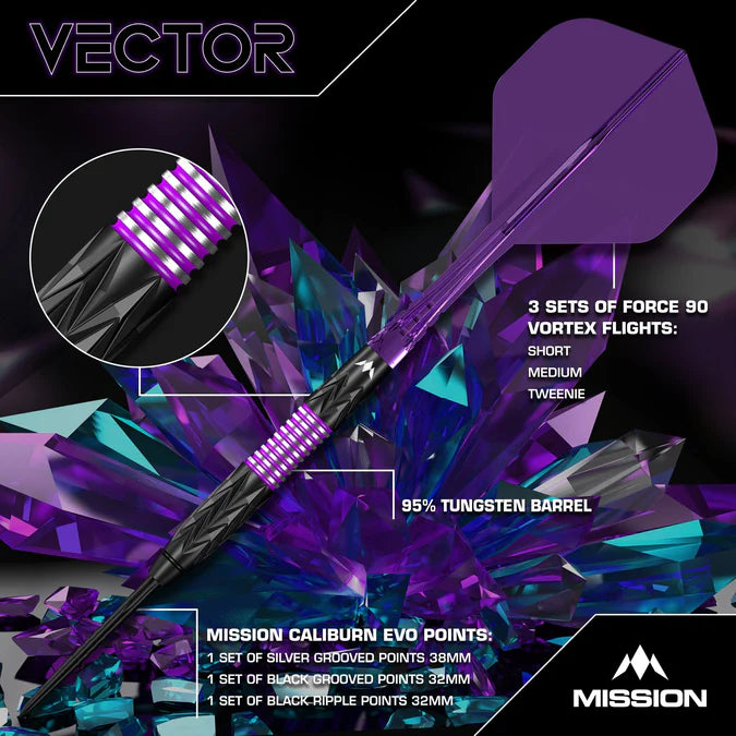 Mission Vector 95% Steeldarts - DreamDarts Dartshop