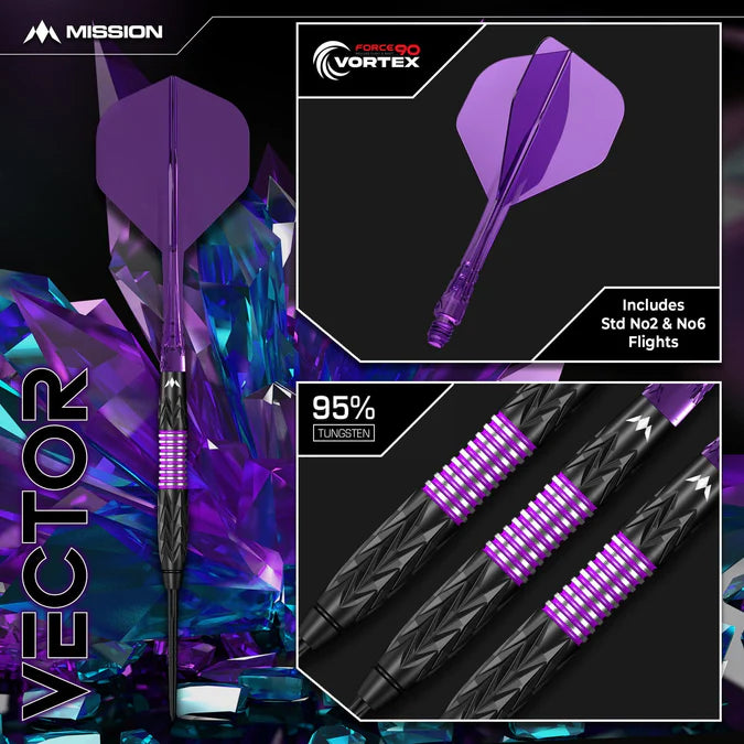 Mission Vector 95% Steeldarts - DreamDarts Dartshop
