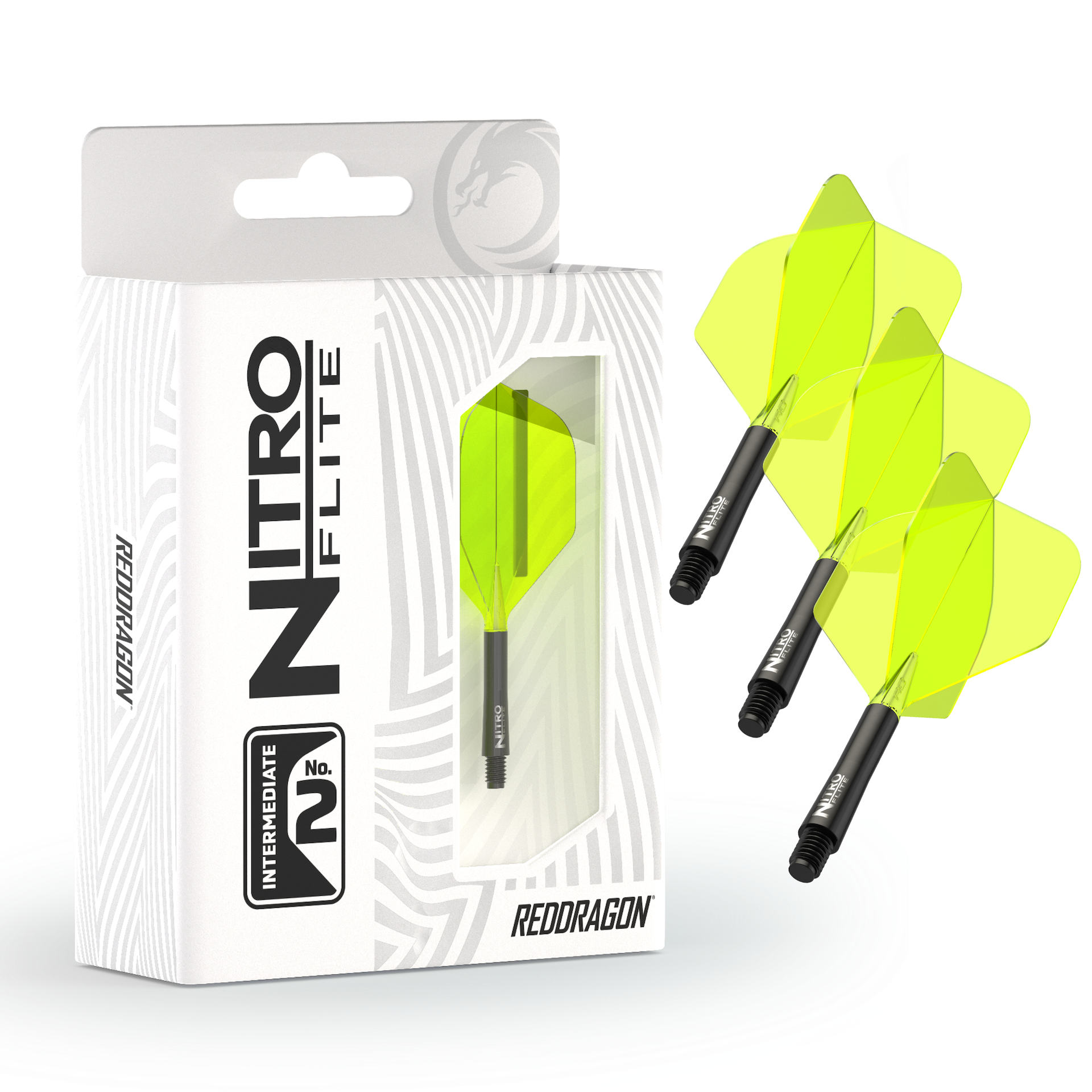 Red Dragon NITRO FLITE BLACK AND YELLOW - DreamDarts Dartshop