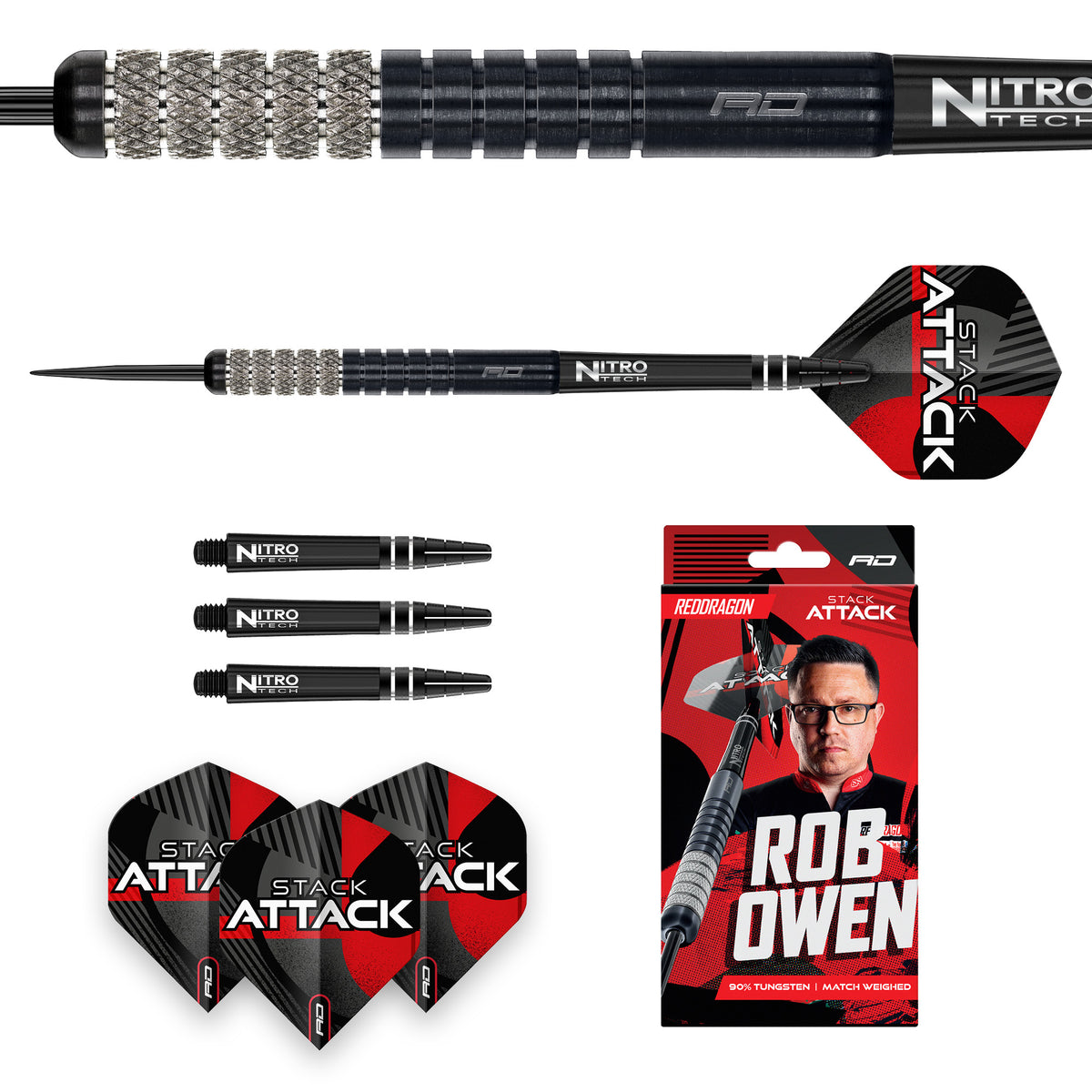Red Dragon Rob Owen 90% Steeldarts - DreamDarts Dartshop