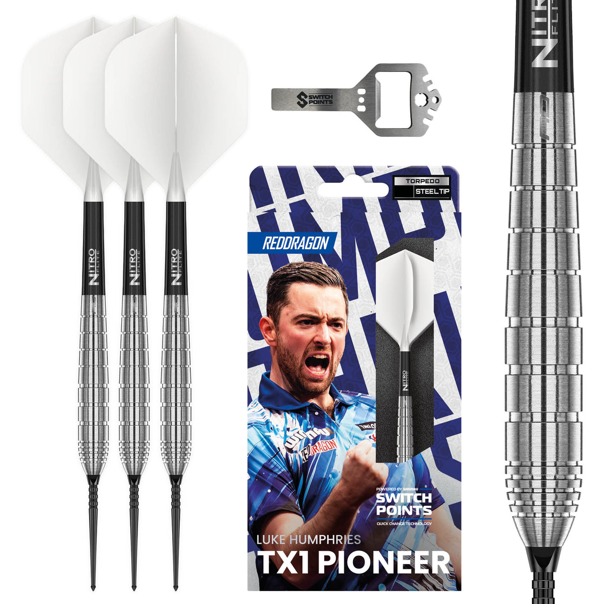 Luke Humphries - TX1 Pioneer Switch Points 90% Steeldarts - DreamDarts Dartshop