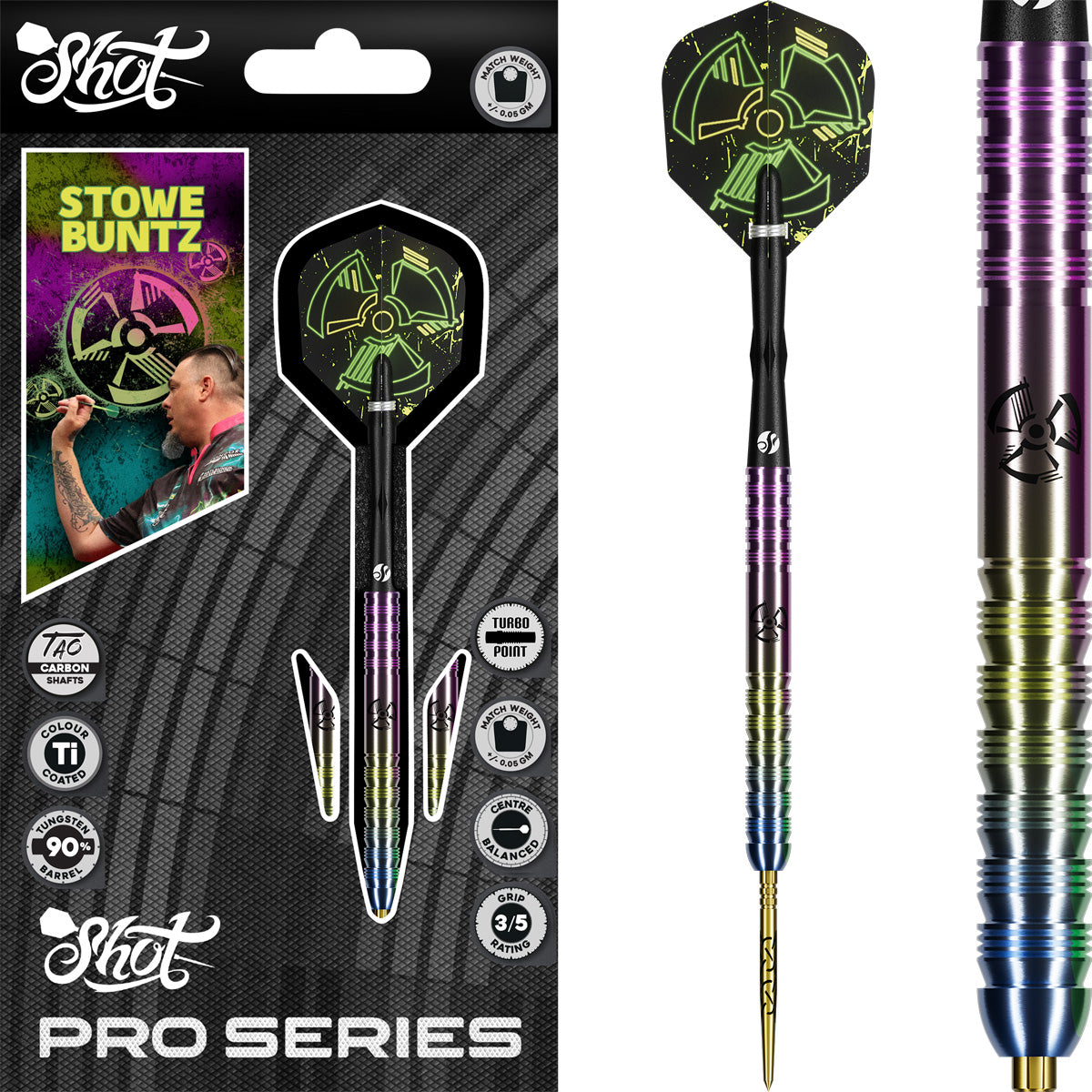 Shot Stowe Buntz 3.0 90% Turbo Point Steeldarts - DreamDarts Dartshop