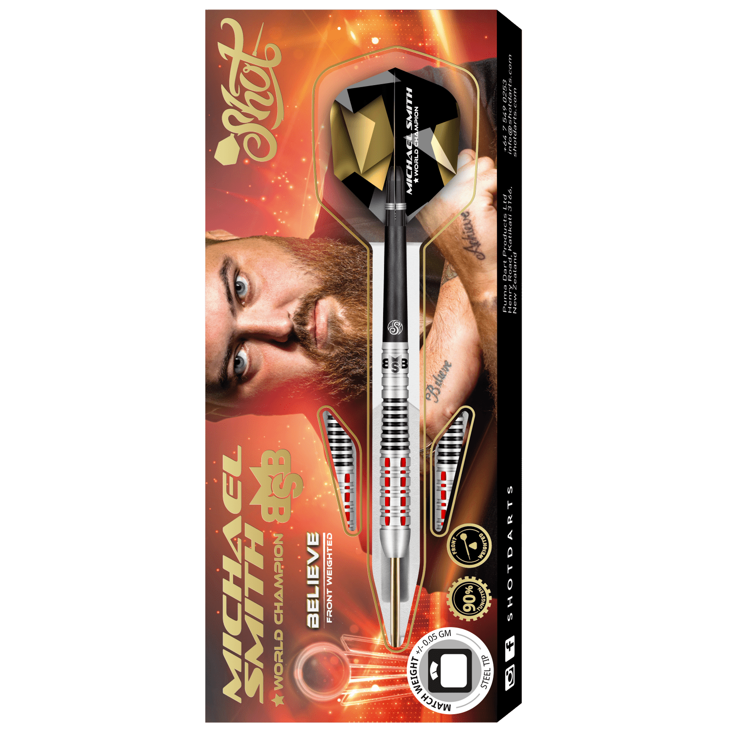 Michael Smith Believe 90% Steeldarts - DreamDarts Dartshop