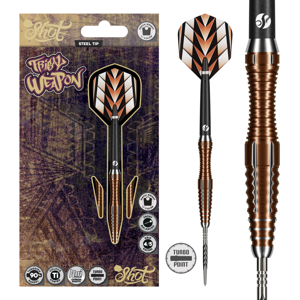 Shot Tribal Weapon 1 90% Turbo Point Steeldarts - DreamDarts Dartshop