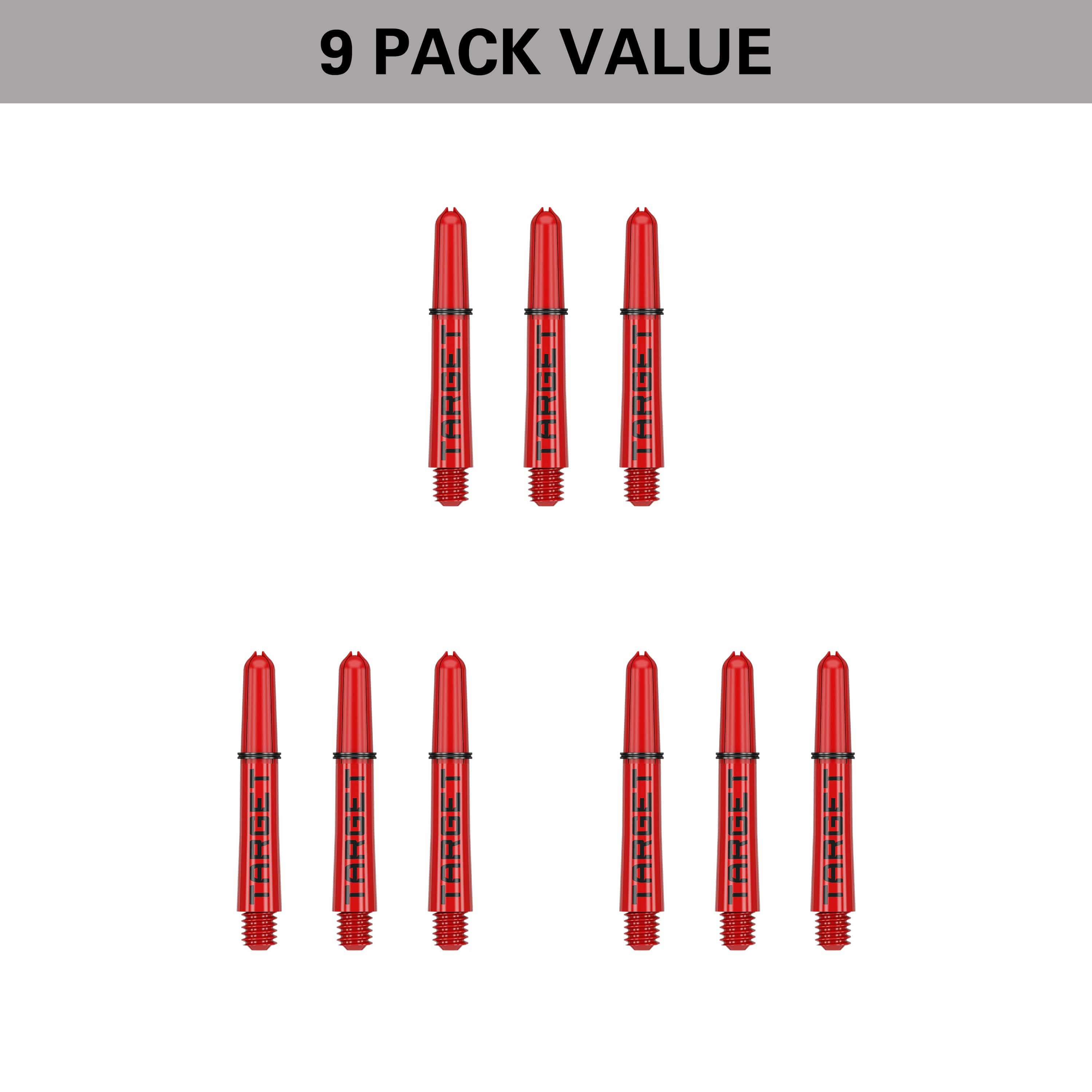 Target Pro Grip TAG Shafts 3 Sets - Red & Black - DreamDarts Dartshop
