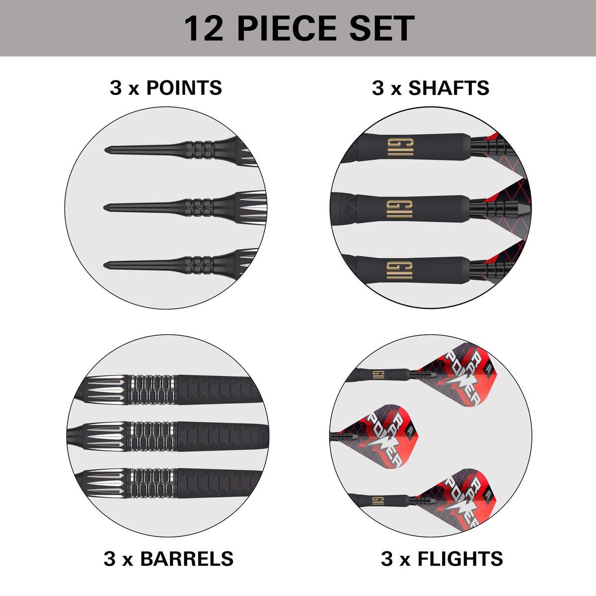 PHIL TAYLOR RAW POWER G11 95% SOFT TIP DARTS - DreamDarts Dartshop