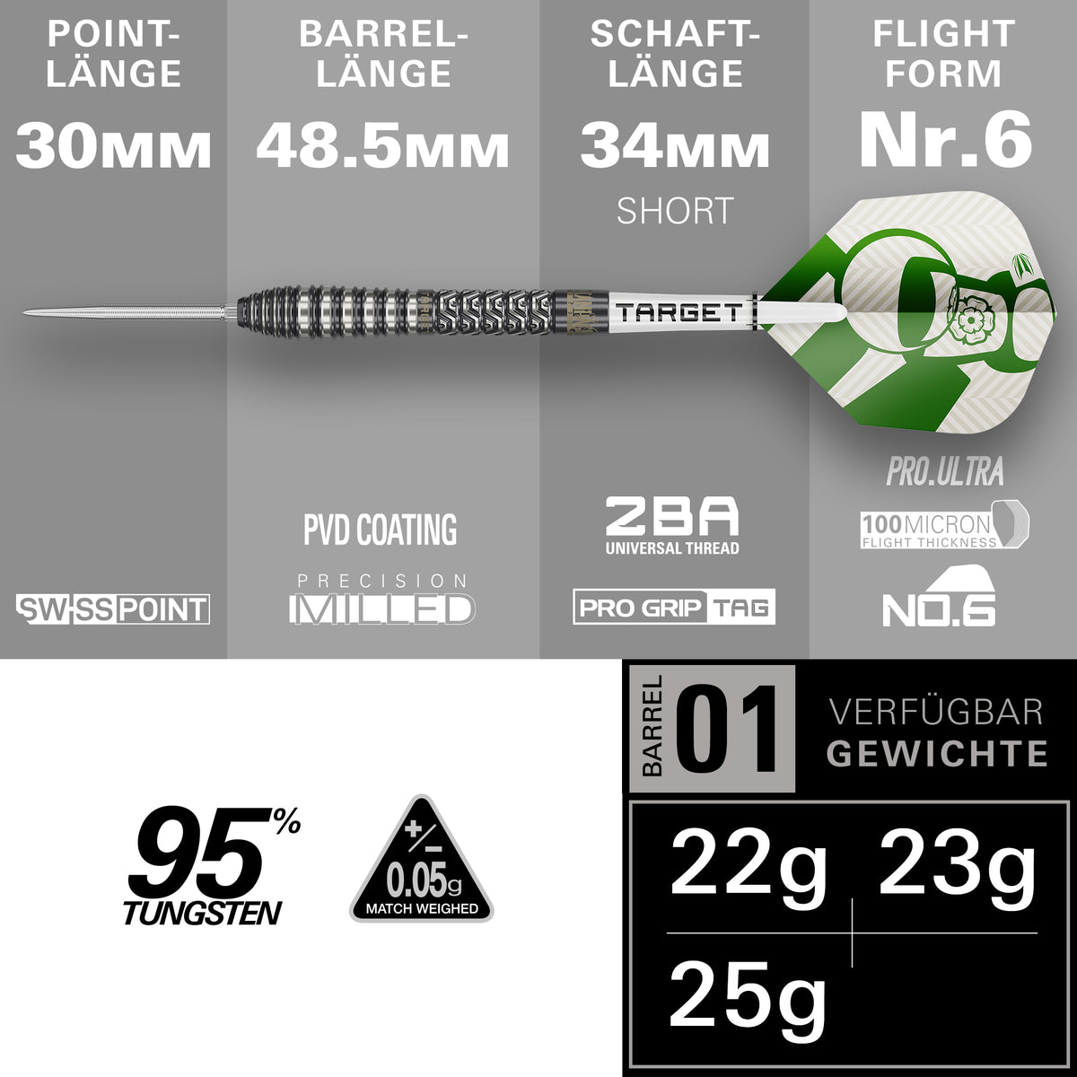 CHARLIE MANBY GEN 1 95% Steeldarts - DreamDarts Dartshop