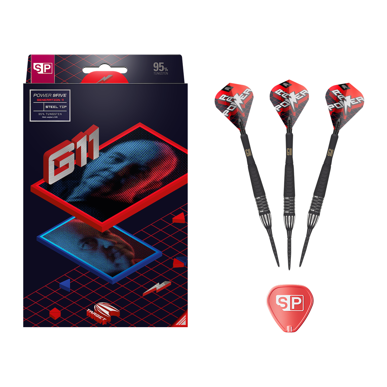 PHIL TAYLOR RAW POWER G11 95% STEEL TIP DARTS - DreamDarts Dartshop
