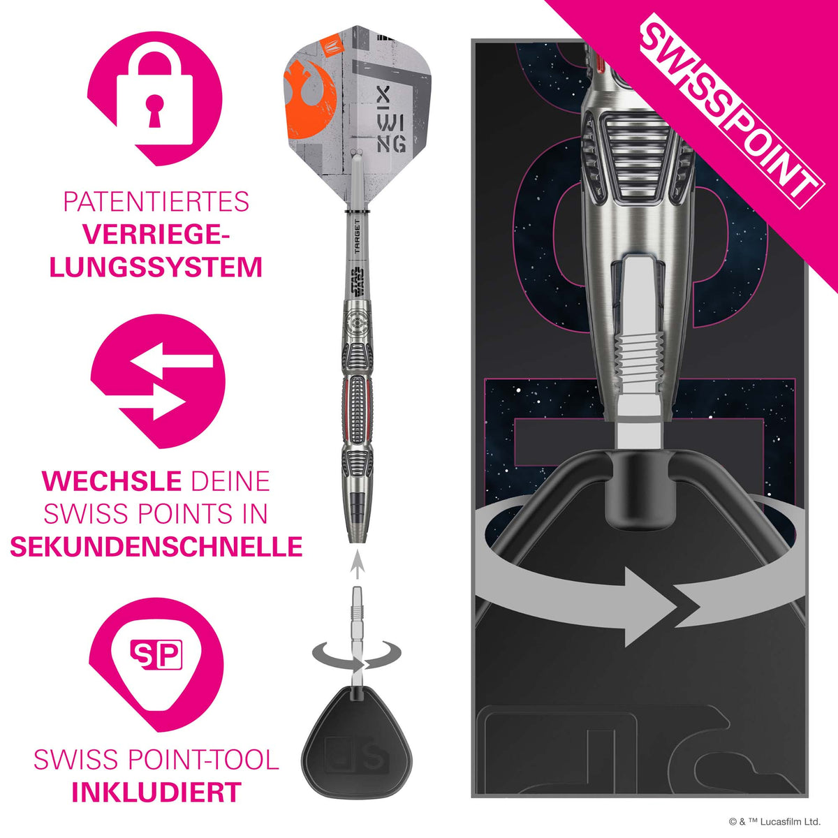 STAR WARS X-Wing 90% Steeldarts - DreamDarts Dartshop