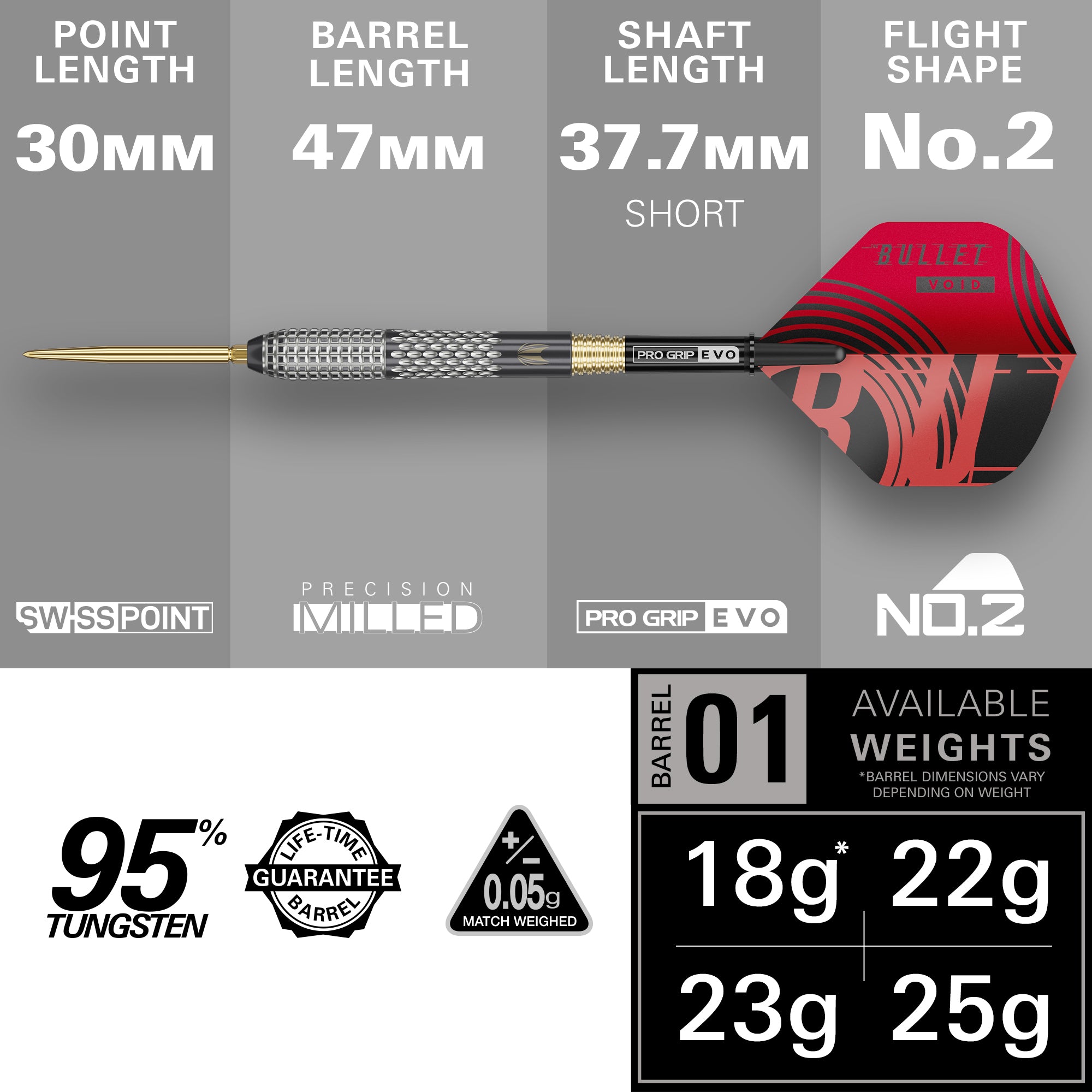 STEPHEN BUNTING G5 VOID 95% SP STEEL TIP - DreamDarts Dartshop