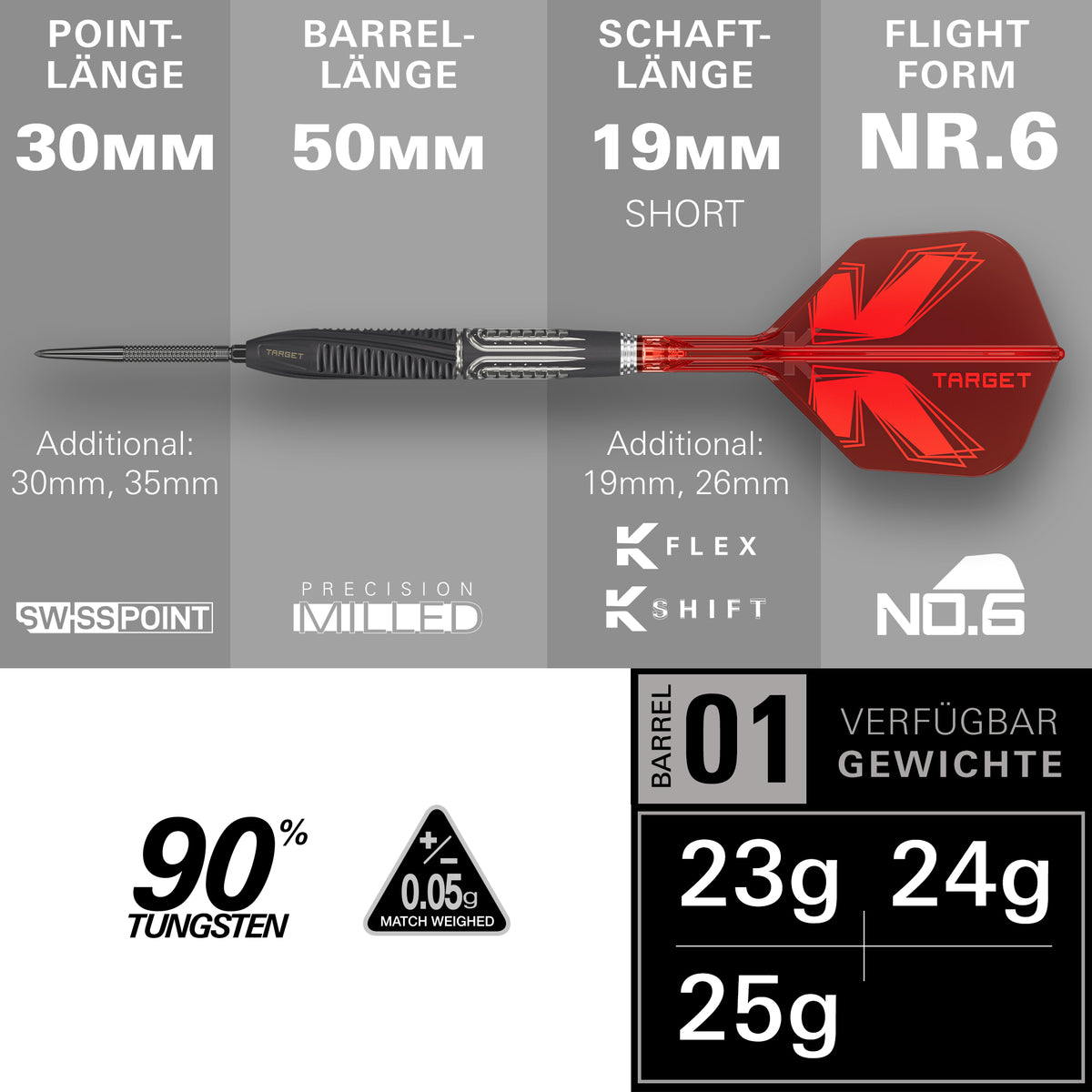 TARGET SHIFT 90% Steeldarts - DreamDarts Dartshop