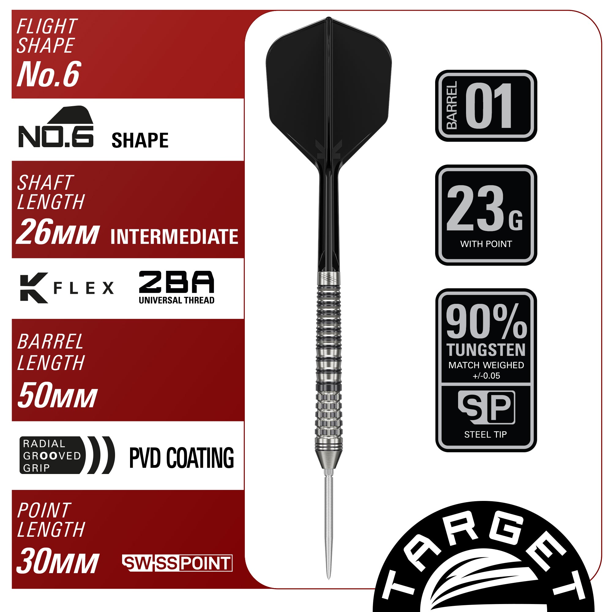 Black Marque Renegade 4.0 90% SP Steeldarts - DreamDarts Dartshop
