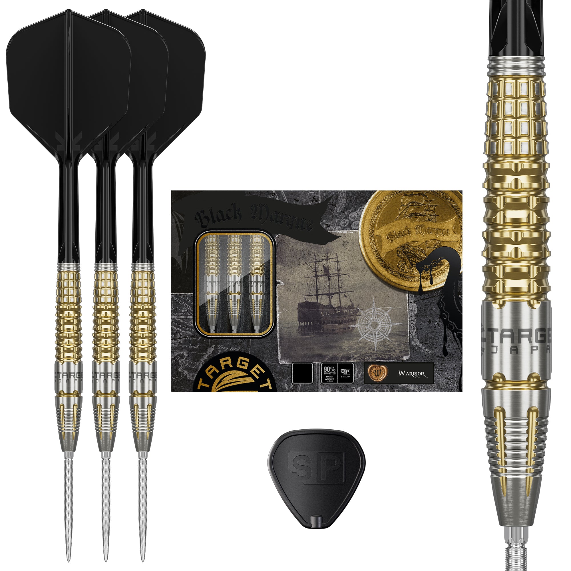 Black Marque Warrior 90% Steeldarts - DreamDarts Dartshop