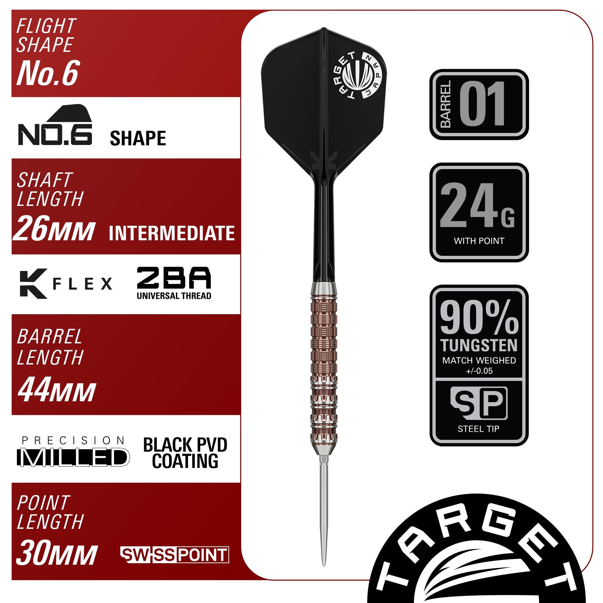 George Nishitani Raptor Gen6 90% Steeldarts - DreamDarts Dartshop
