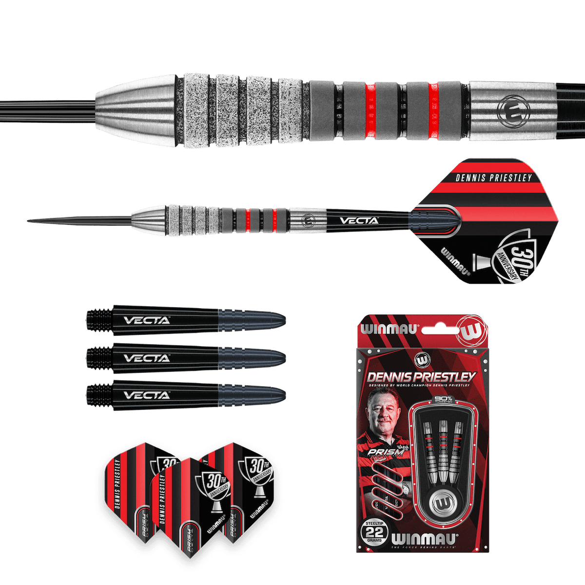 DENNIS PRIESTLEY DIAMOND 3-ZERO 90% Steeldarts - DreamDarts Dartshop