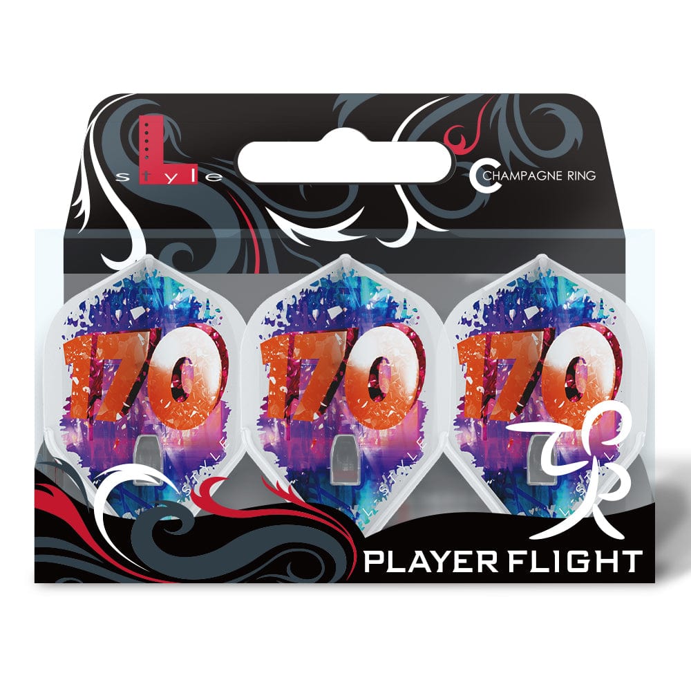 Fallon Sherrock v4 170 Clear White L1 L-Style Signature Champagne Pro Flights - DreamDarts Dartshop