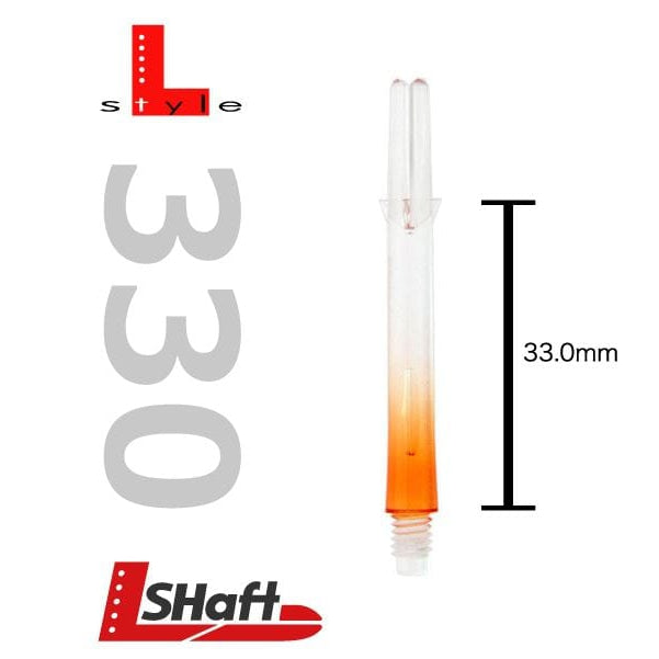 L-Style Two Tone Locked Straight Shafts Clear/Orange - DreamDarts Dartshop