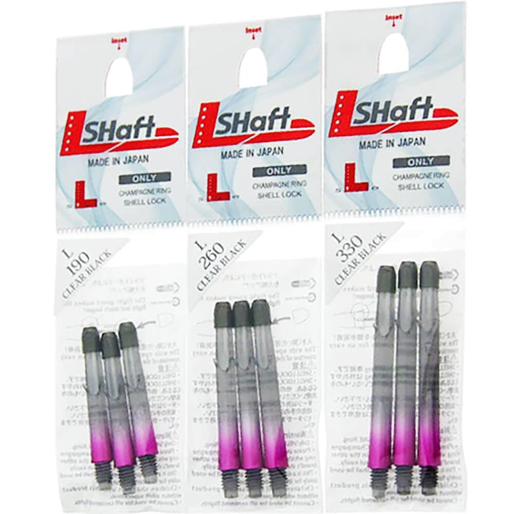 L-Style Two Tone Locked Straight Shafts Black/Pink - DreamDarts Dartshop