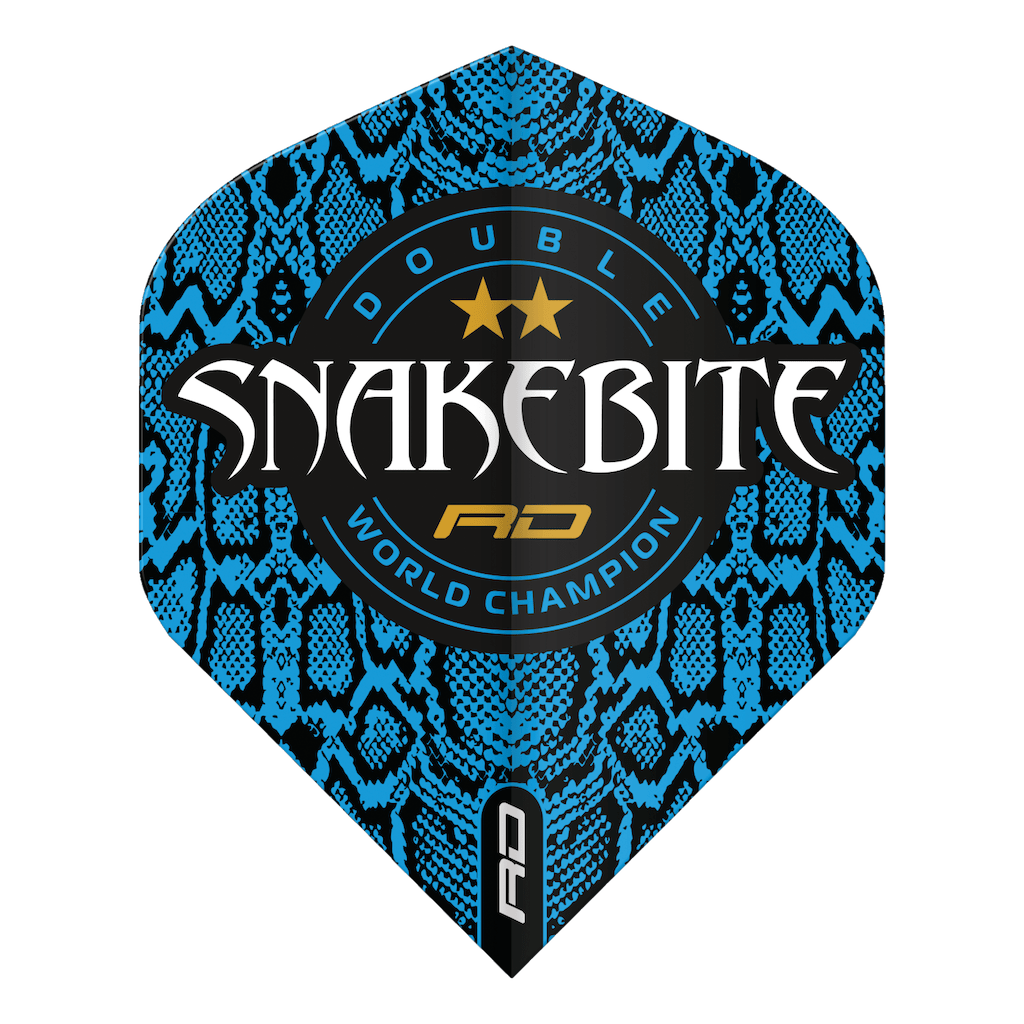 Peter Wright Snakebite Double World Champion Hardcore Standard Blue Skin Flights - DreamDarts Dartshop