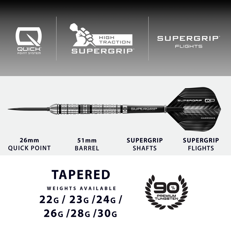 SuperGrip QP Tappered 90% Steeldarts
