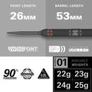 SCOPE 01 90% STEEL TIP DARTS