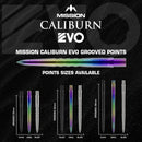 Mission Caliburn EVO Dart Points - Grooved Silver