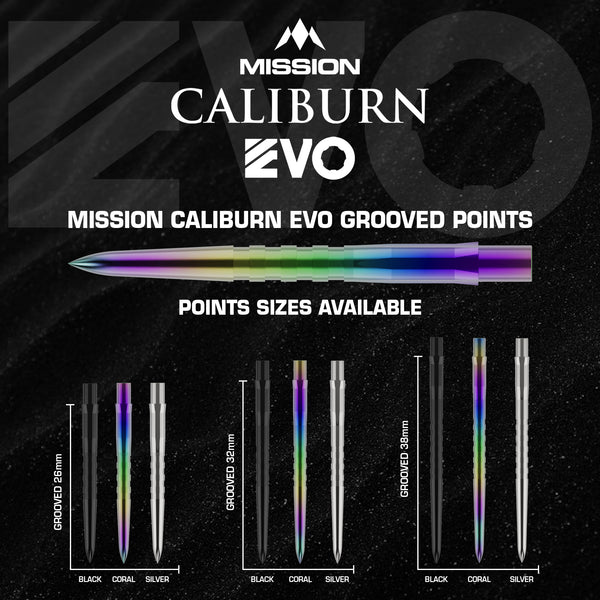 Mission Caliburn EVO Dart Points - Grooved Coral