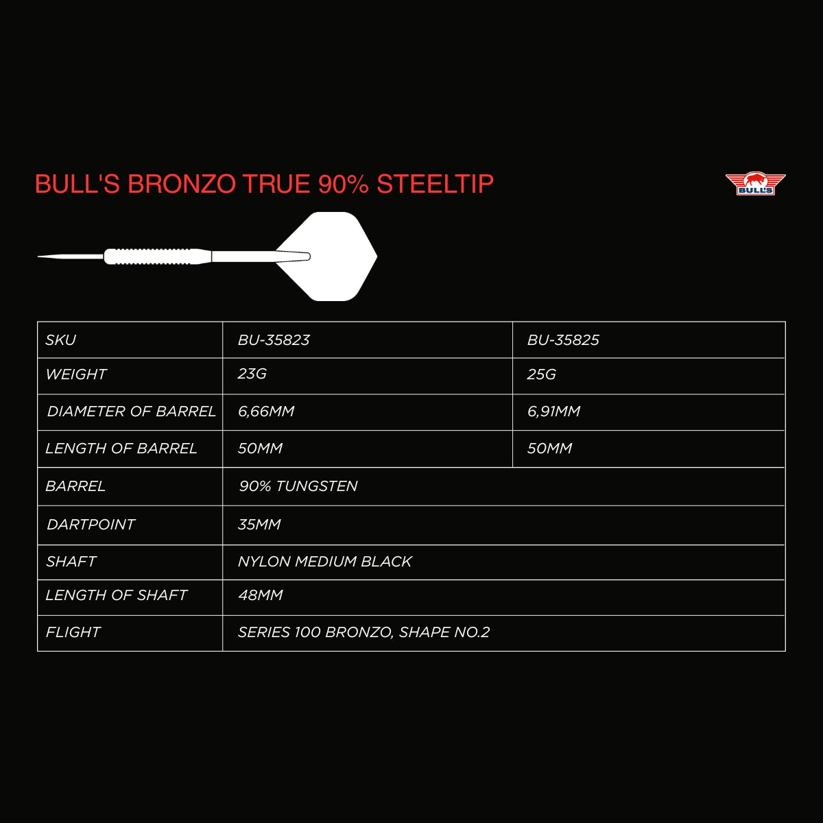 Bronzo True 90% Steeldarts - DreamDarts Dartshop