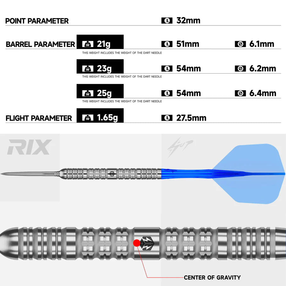 Caliburn RIX R1 EZ-EVO 90% Steeldarts - DreamDarts Dartshop