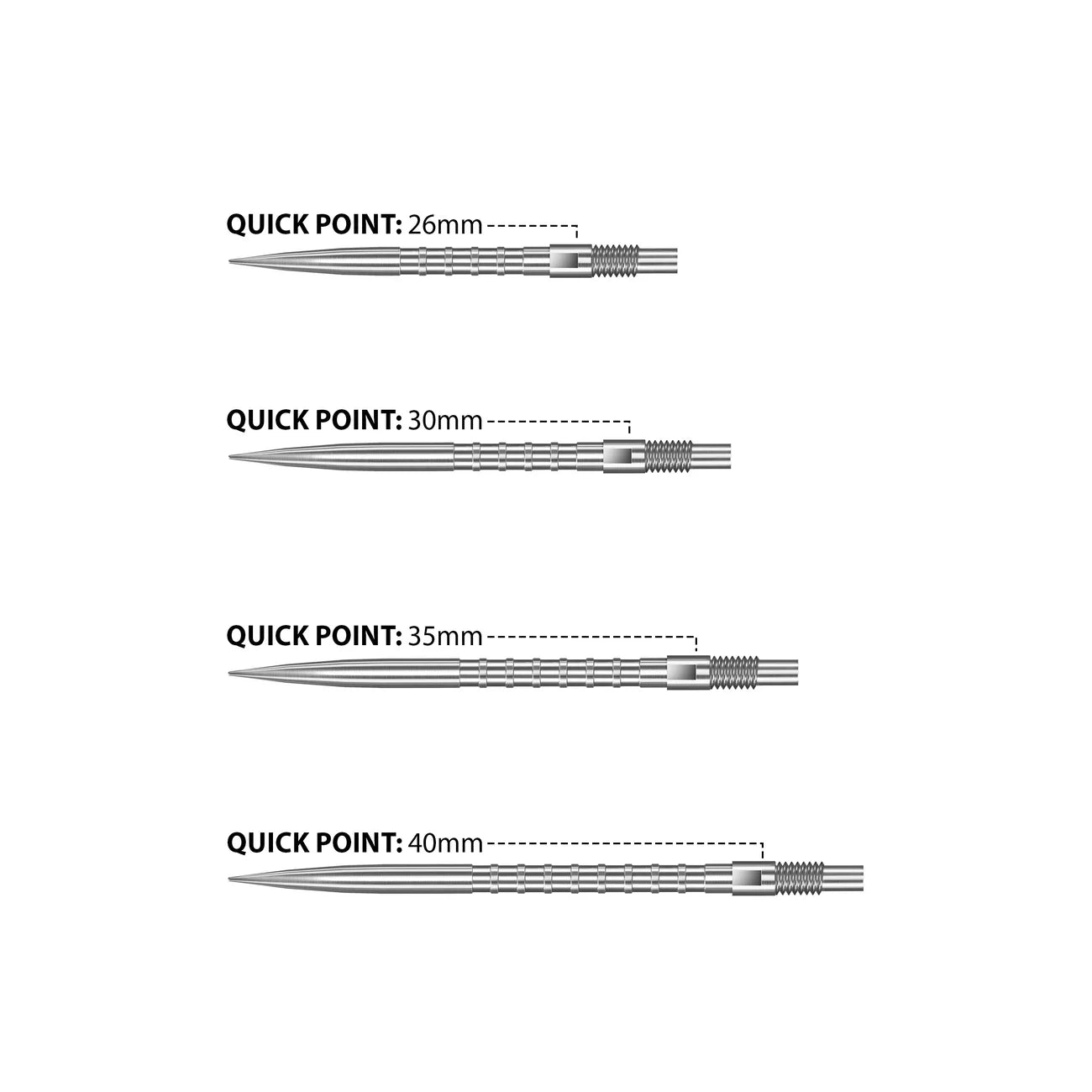 Harrows MICRO RIDGE - SILVER QUICK POINTS - DreamDarts Dartshop