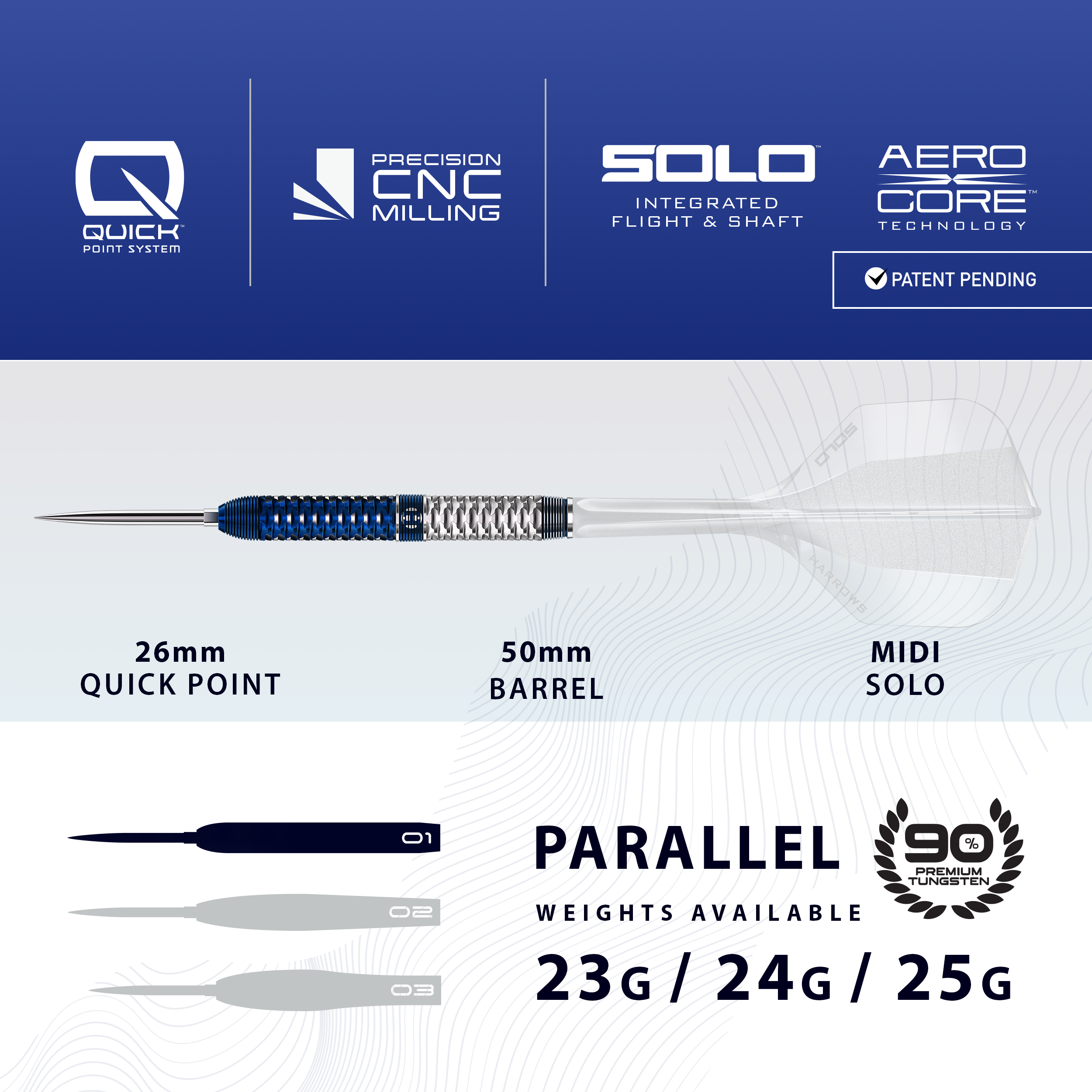 GEO Parallel 90% Steeldarts - DreamDarts Dartshop
