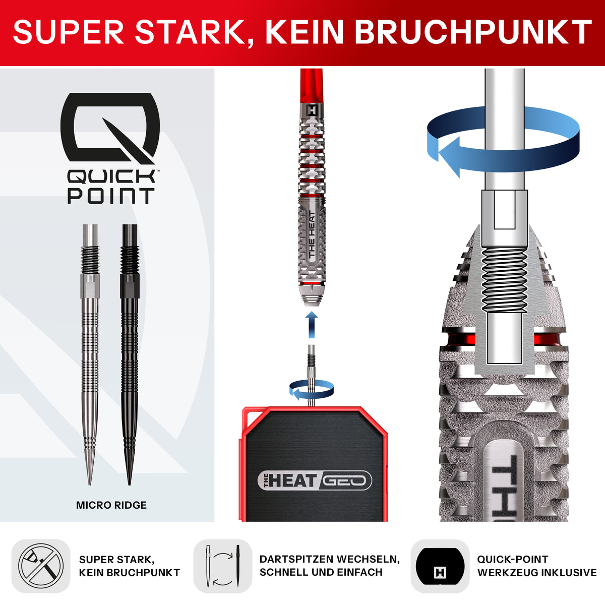 Harrows Damon Heta GEO 90% Quick Point Steeldarts - DreamDarts Dartshop