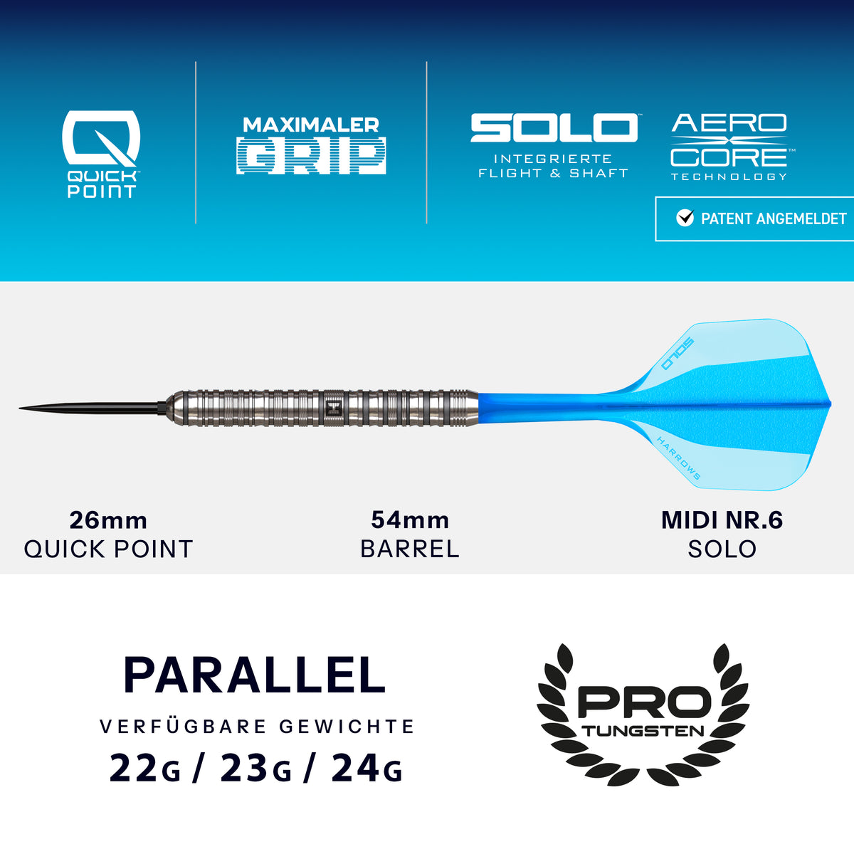 Harrows Flux Pro-Tungsten Quick Point Steeldarts - DreamDarts Dartshop