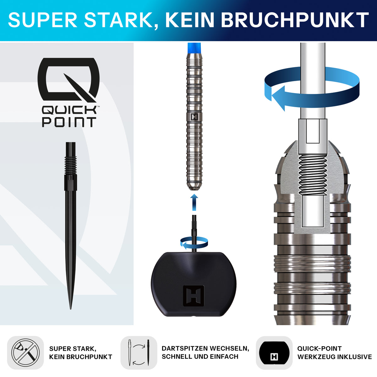 Harrows Flux Pro-Tungsten Quick Point Steeldarts - DreamDarts Dartshop