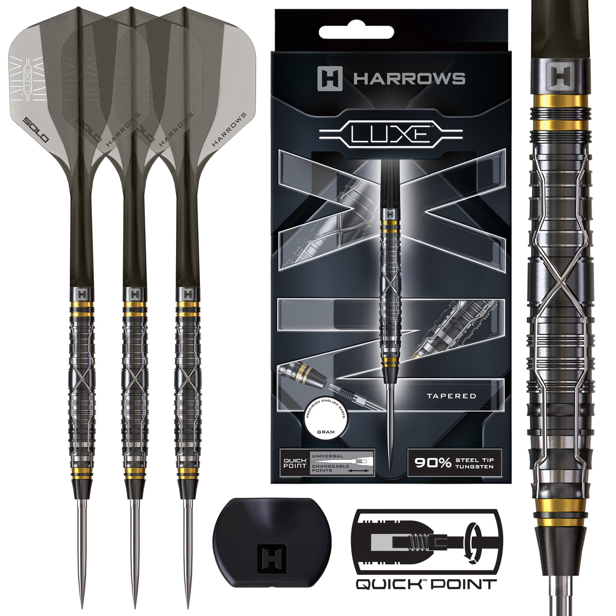 Harrows NX Luxe Tapered 90% Quick Point Steeldarts - DreamDarts Dartshop