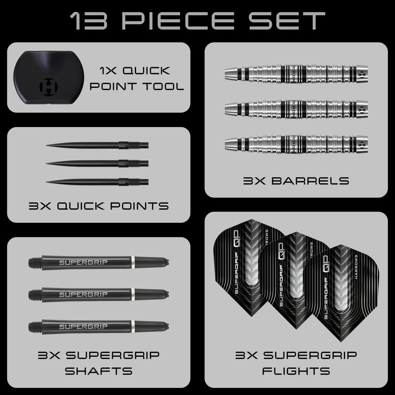 Harrows SUPERGRIP QP TORPEDO 90% Steeldarts - DreamDarts Dartshop