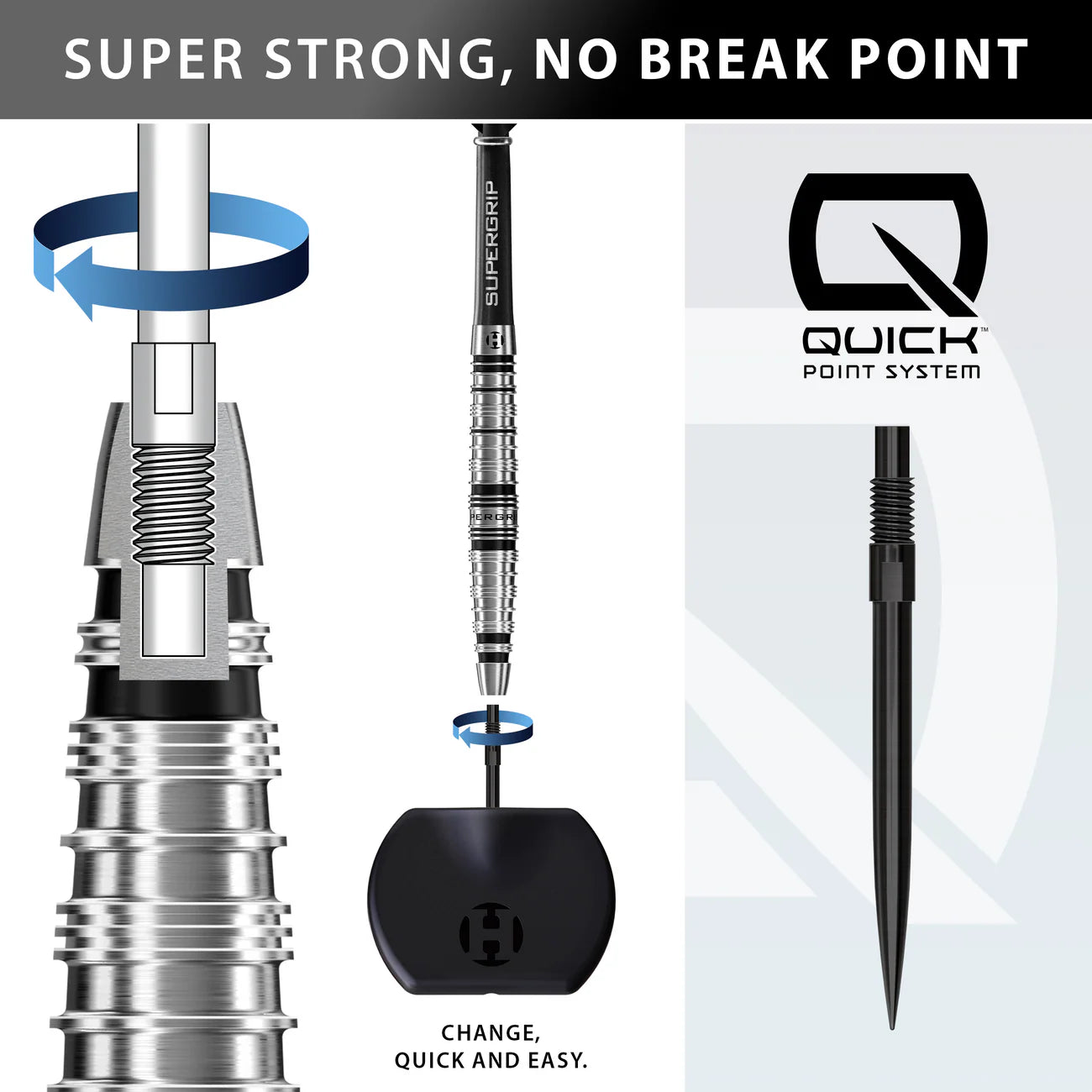 Harrows SUPERGRIP QP TORPEDO 90% Steeldarts - DreamDarts Dartshop