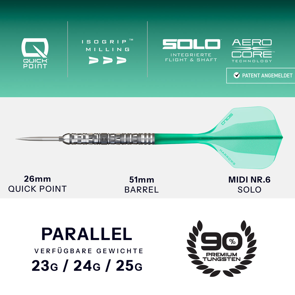 Harrows Torrent 90% Quick Point Steeldarts - DreamDarts Dartshop