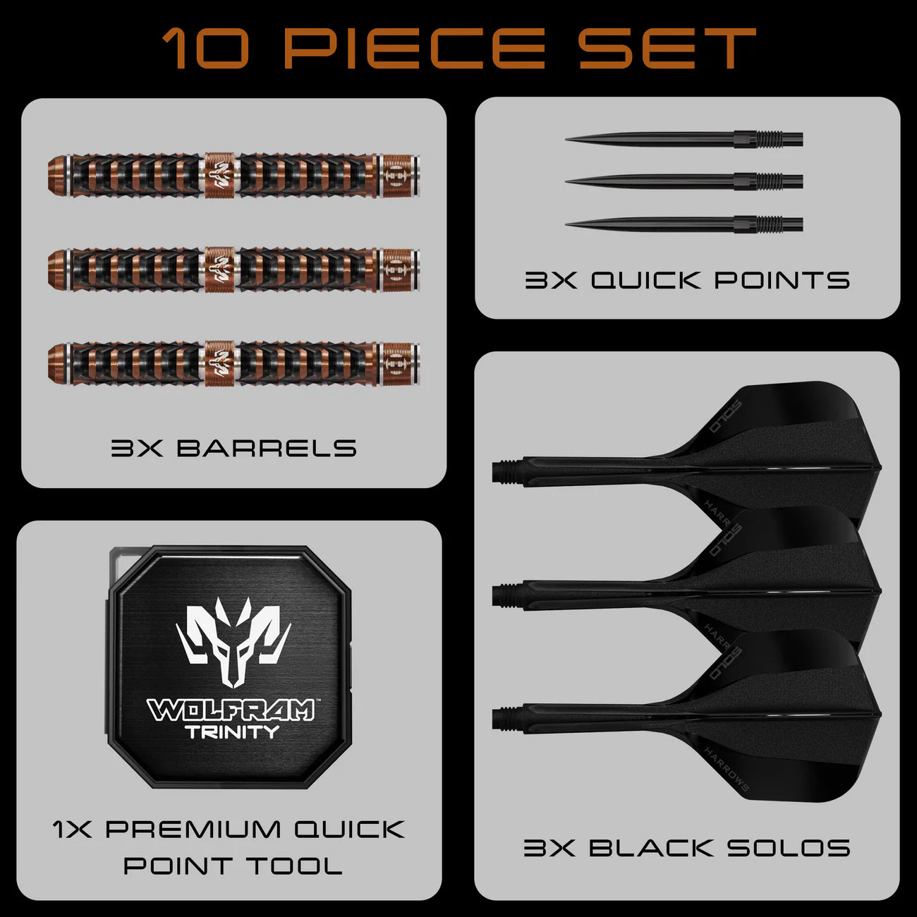 Harrows WOLFRAM TRINITY 97% Steeldarts - DreamDarts Dartshop