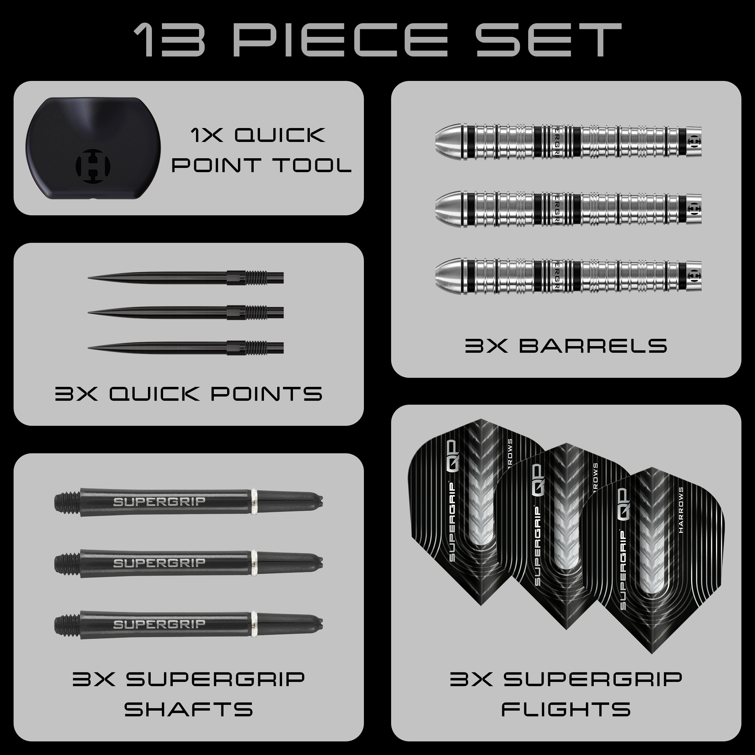 SuperGrip QP Tappered 90% Steeldarts - DreamDarts Dartshop