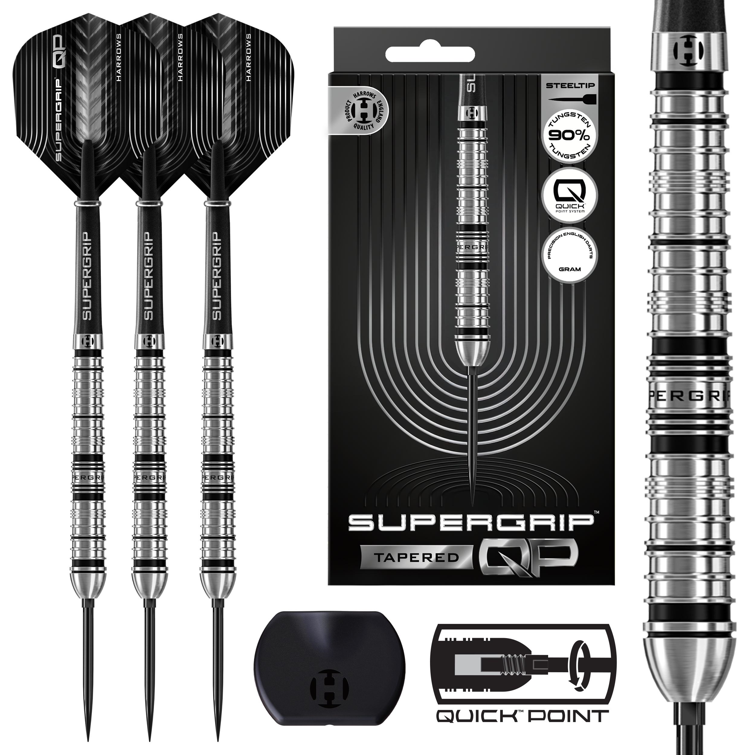 SuperGrip QP Tappered 90% Steeldarts - DreamDarts Dartshop